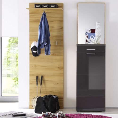 Garderobe in Goldkernbuche / Anthrazit