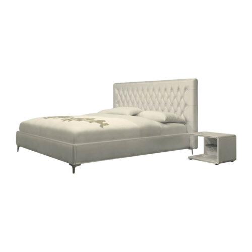 Polsterbett 180x200 in Kunstleder Weiß