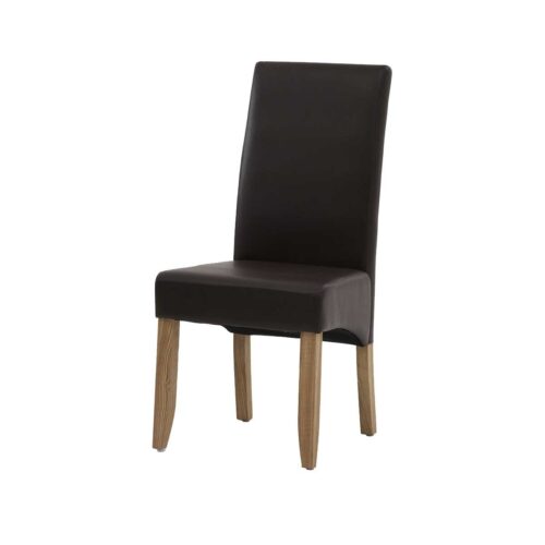 Polsterstuhl (2er-Set) in Kunstleder Braun