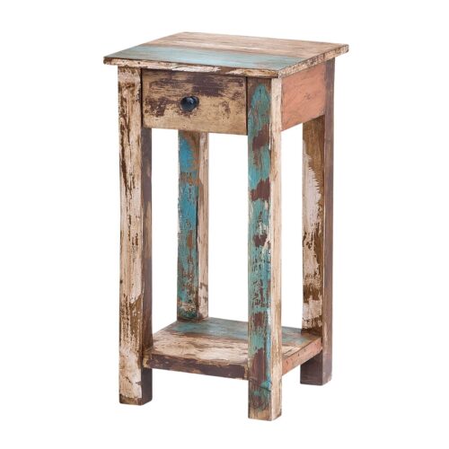 Beistelltisch aus Massivholz im Vintage Look