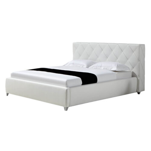 Polsterbett 180x200 in Kunstleder Weiß