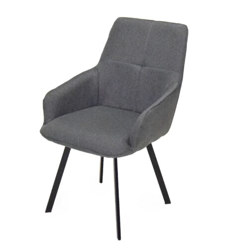 Armlehnstuhl in Grau mit 360° Drehfunktion im 2er Set