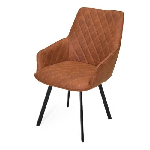 Armlehnstuhl in Braun mit 360° Drehfunktion im 2er Set