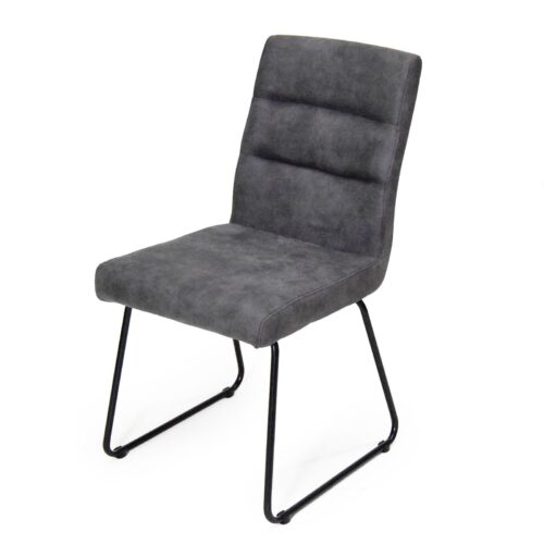 Stuhl in Anthrazit mit Kufengestell 2er Set