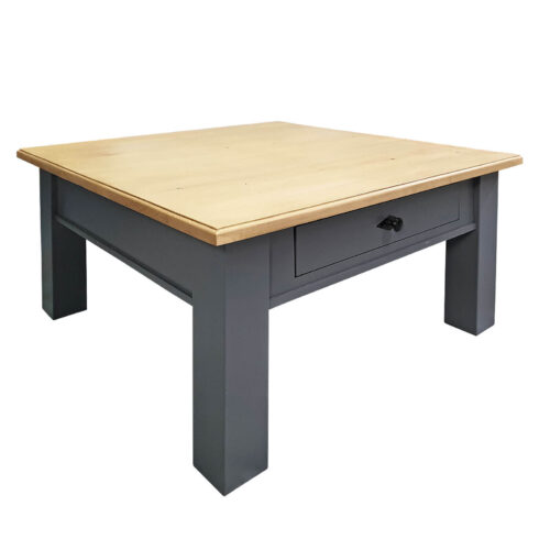 Couchtisch Grau Natur Pinie Massiv 70 x 70 cm