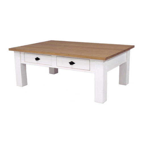 Couchtisch Weiß Natur Pinie Massiv 120 x 80 cm