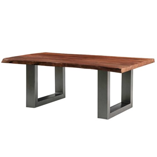 Couchtisch Akazie Massiv mit Metallgestell