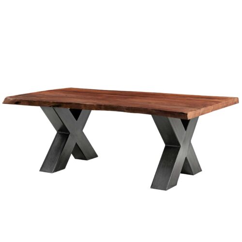 Couchtisch Akazie Massiv mit Metallgestell