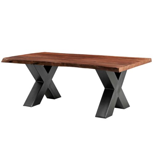 Couchtisch Akazie Massiv mit Metallgestell