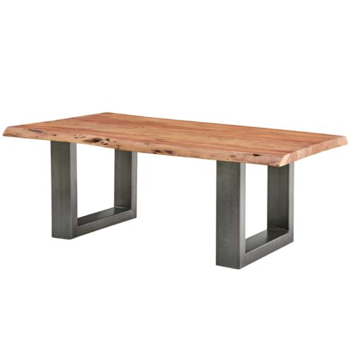Couchtisch Akazie Massiv mit Metallgestell