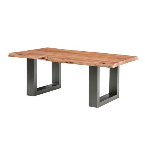 Couchtisch Akazie Massiv mit Metallgestell