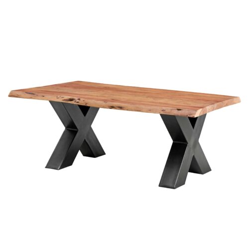 Couchtisch Akazie Massiv mit Metallgestell