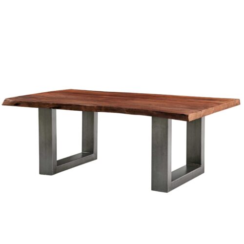 Couchtisch Akazie Massiv mit Metallgestell