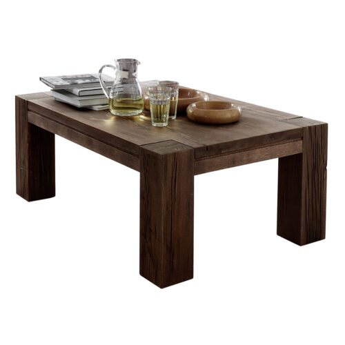 Couchtisch 140 x 80 cm in Eiche massiv verwittert antik