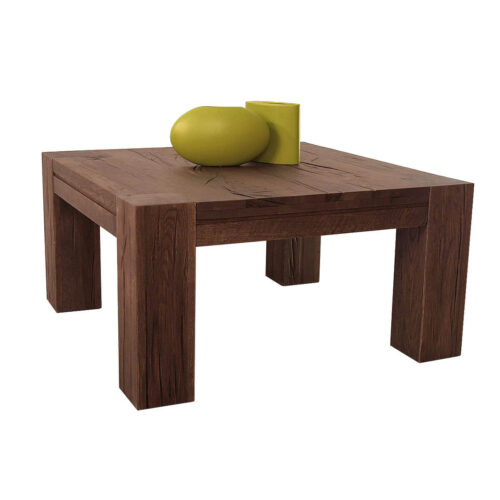 Couchtisch 70x70 in Eiche massiv verwittert antik