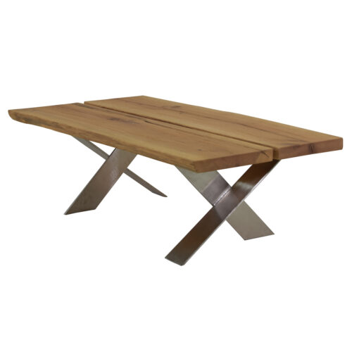 Couchtisch 120x70 in Eiche massiv / Metall