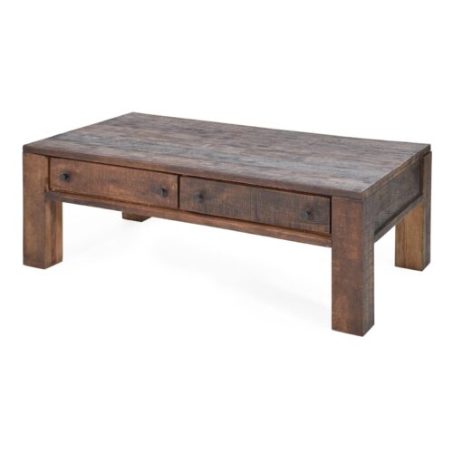 Couchtisch Kumasi aus Massivholz in Antik Braun 130 x 70 cm