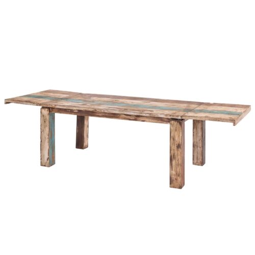 Esstisch 160 - 260 cm aus Massivholz im Vintage Look + Ansteckplatten