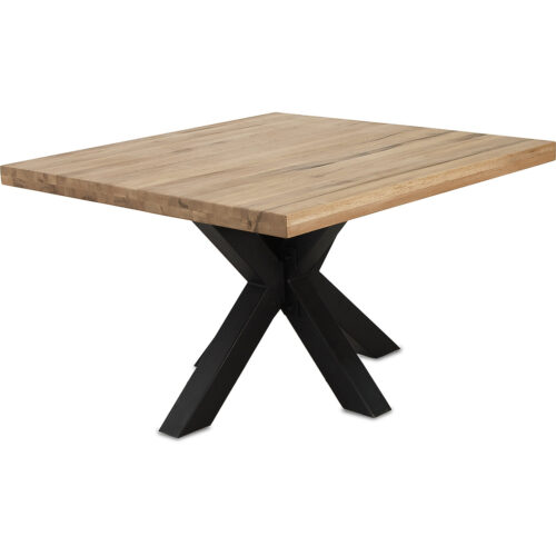 Esstisch 100 cm Quadratisch in Eiche massiv / Metall