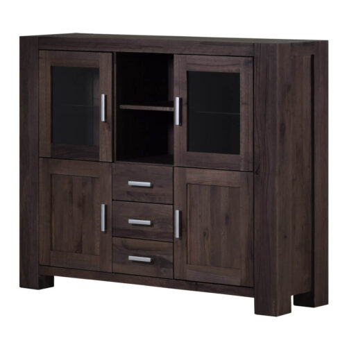 Highboard in Eiche massiv verwittert antik