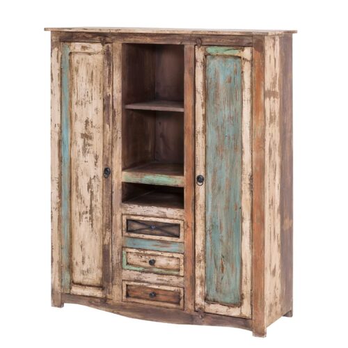 Highboard 115cm Breit aus Massivholz im Vintage Look