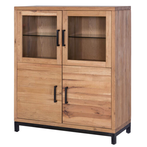 Highboard 120 x 50 x 145 cm Eiche Massivholz