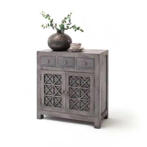 Kommode in Grau aus Massivholz