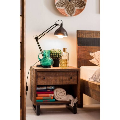 Nachtkommode Kumasi im Vintage Look Braun
