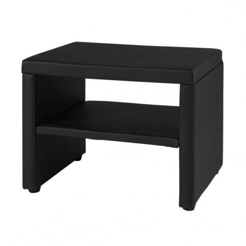 Nachtkonsole aus Kunstleder in Schwarz