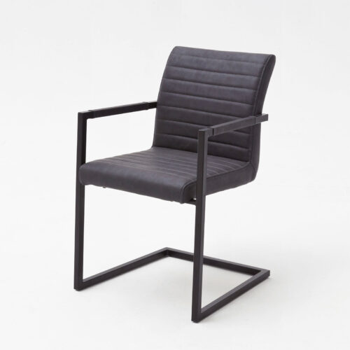 Schwingstuhl Kina mit Armlehnen Grau 4er Set