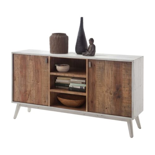 Sideboard Maurus Weiß Braun Massivholz