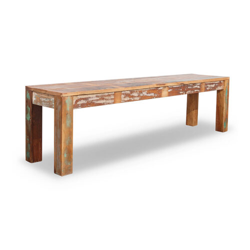 Sitzbank aus recyceltem Massivholz 48 x 160 cm Bunt