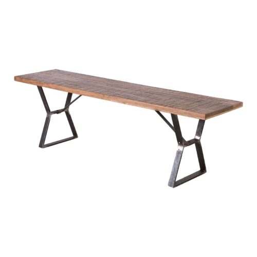 Sitzbank Saigon aus Mangoholz und Metall 160 x 40 cm