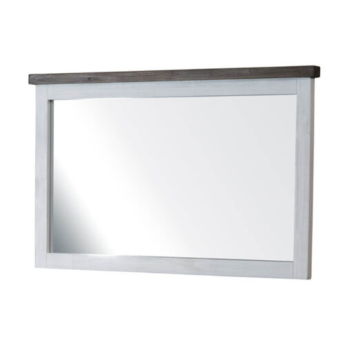 Spiegel in Akazie massiv Weiß / Braun