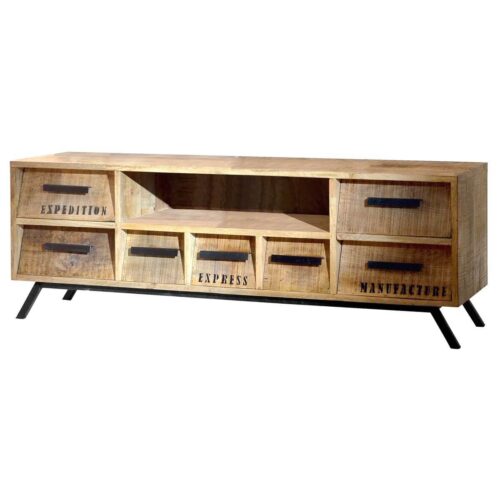 TV-Lowboard aus Massivholz naturfarben