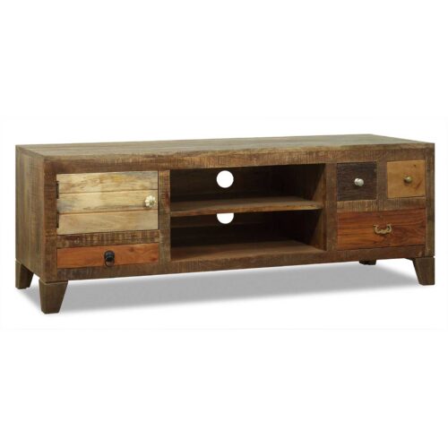 TV Lowboard aus recyceltem Massivholz 145 x 50 cm Braun