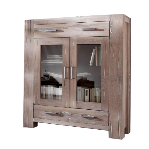 Vertiko in Eiche massiv weiß gekälkt