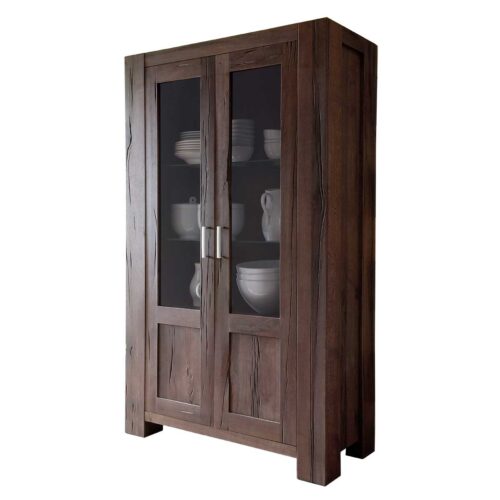 Vitrine in Eiche massiv verwittert antik