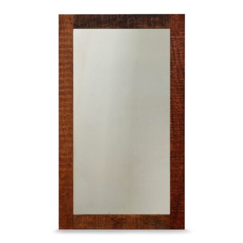 Wandspiegel aus Massivholz in Antik Braun 70 x 120 cm