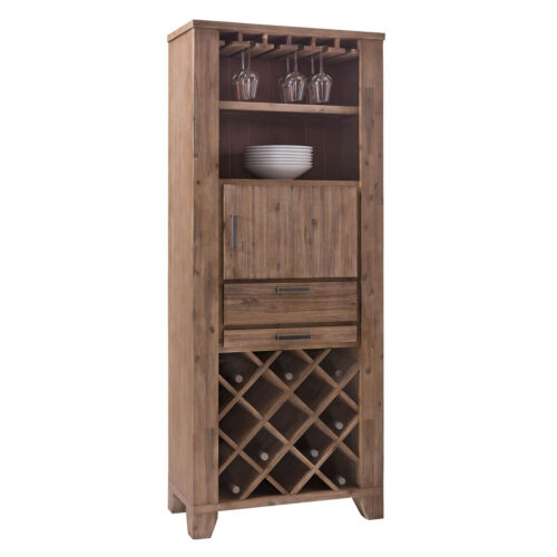 Weinregal in Braun Akazie Massivholz