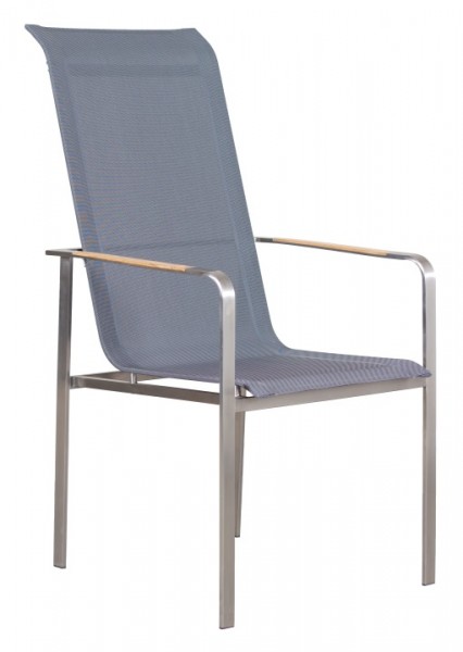 Gartensessel Lute Hochlehner Edelstahl Outdoorgewebe deVries