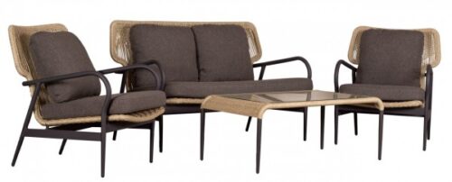 Loungegruppe Sumba Polyrattan Teak - KOMPLETTSET