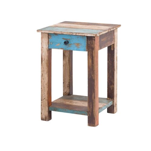 Beistelltisch 30 x 30 cm aus Massivholz im Vintage Look