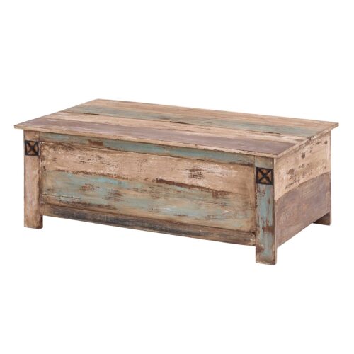 Couchtisch 115 x 67 cm aus Massivholz im Vintage Look