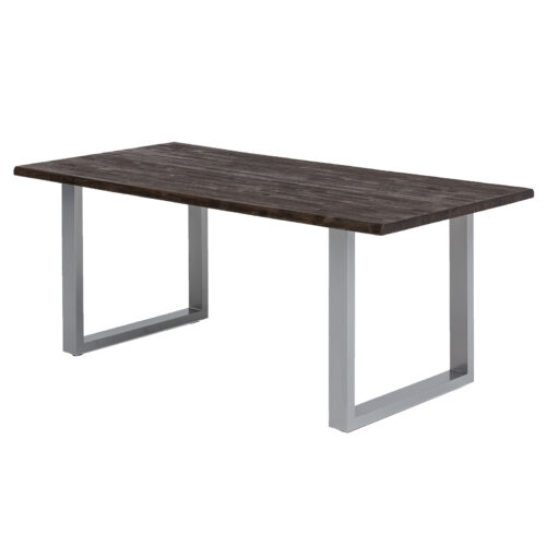 Esstisch Byra Braun Verwittert mit Baumkanten U-Gestell in Grau