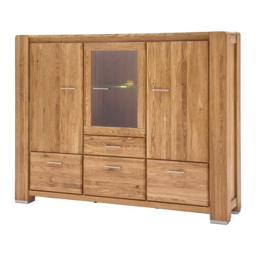 Highboard Campus aus Wildeiche Natur geölt