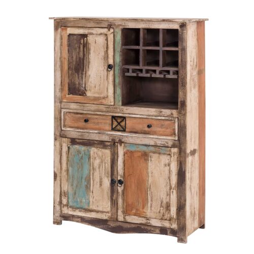 Highboard 100cm Breit aus Massivholz im Vintage Look