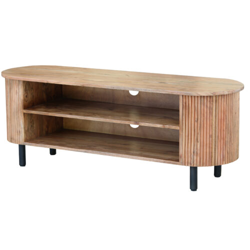 Lowboard im Ovalen Lamellen Design - 140 cm