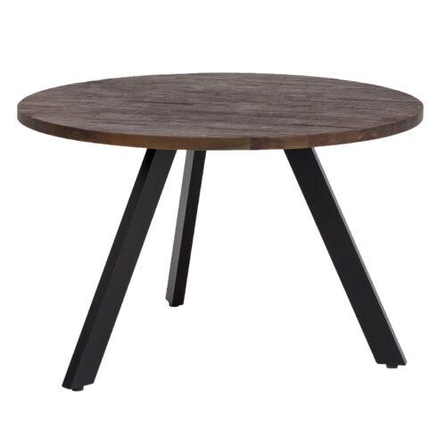 Runder Esstisch Byra Ø 120cm Akazie Massivholz Braun sandgestrahlt