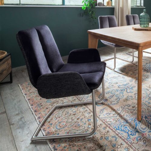 Freischwinger 2er Set Grigor in 3 Farben mit Armlehnen